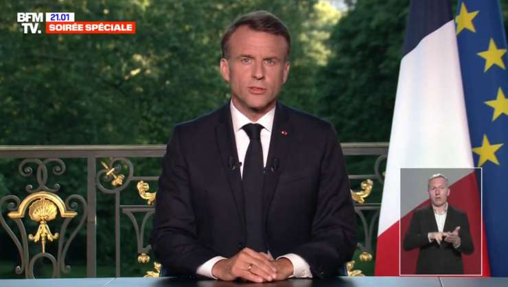 Šok v Franciji: Macron po debaklu na evropskih volitvah sklical predčasne volitve za 30. junij