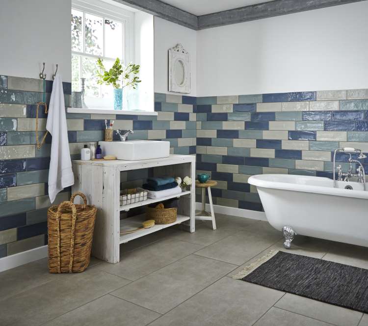 Rustic Metro Tiles - Coastal Bathroom