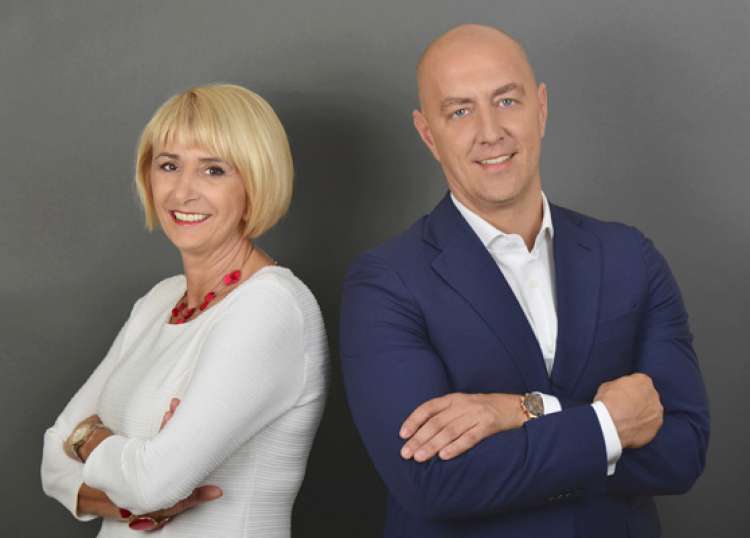 Mihael Strmljan, predsednik uprave skupine Aktiva, in Jasmina T. Šušteršič, članica uprave.
