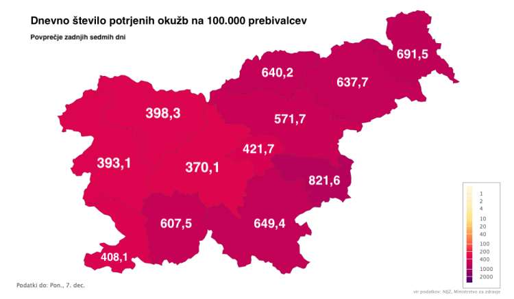 Meja na epidemiološkem zemljevidu Slovenije je skoraj enaka kohezijski meji med razvitim zahodom in manj razvitim vzhodom države.