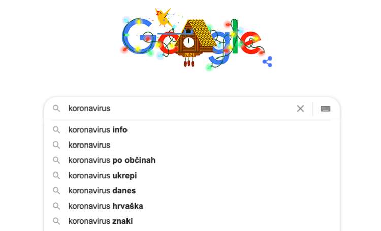 V Sloveniji smo lani v spletni iskalnik Google največkrat vtipkali besedo "koronavirus".