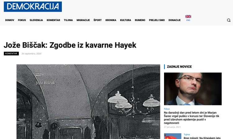 Jože Biščak je urednik Demokracije in portala Skandal24.si. Lani je izdal knjigo Zgodbe iz Kavarne Hayek. V Demokraciji so Biščaka predstavili kot "razgledanega in angažiranega razumnika", ki mu "sporna prepoved vsakršnega dvoma o holokavstu" ni tuja tema.