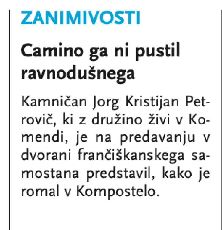 Zapis v občinskem glasilu Kamničan iz marca lani.