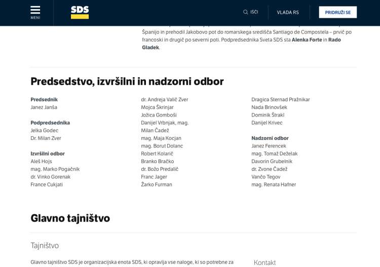 Branko Bračko je na spletni strani SDS naveden kot član izvršilnega odbora stranke.