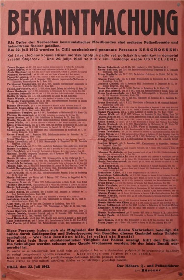 Seznam ustreljenih 22. julija 1942.