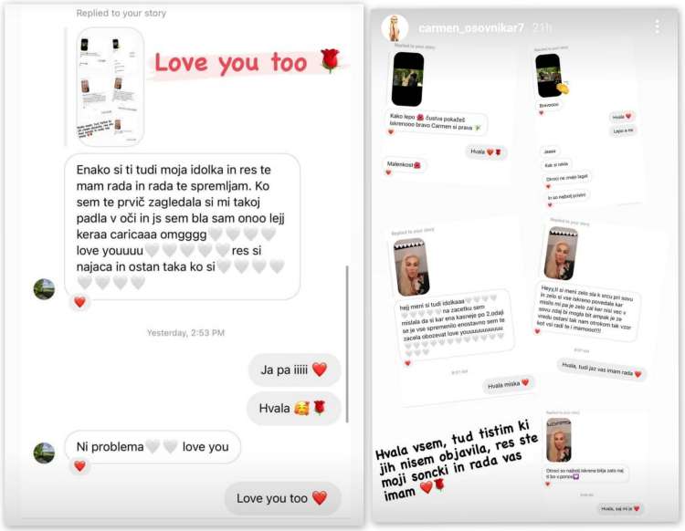Sanjski moški: Carmen Osovnikar postala vzornica mladih deklet. Instagram - Sporočila.