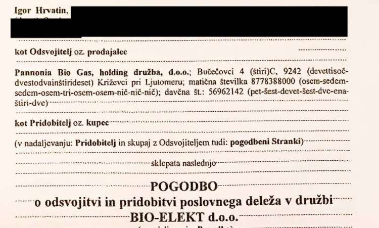 Igor Hrvatin je pogodbo o prodaji bioplinarne v Vučji vasi podpisal konec februarja letos.