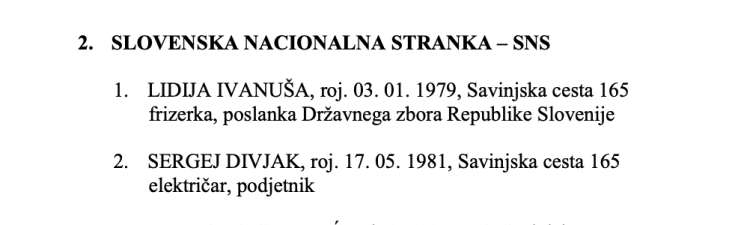 Lidija Ivanuša in Sergej Divjak sta konec leta 2018 na lokalnih volitvah v Polzeli skupaj kandidirala na listi SNS.