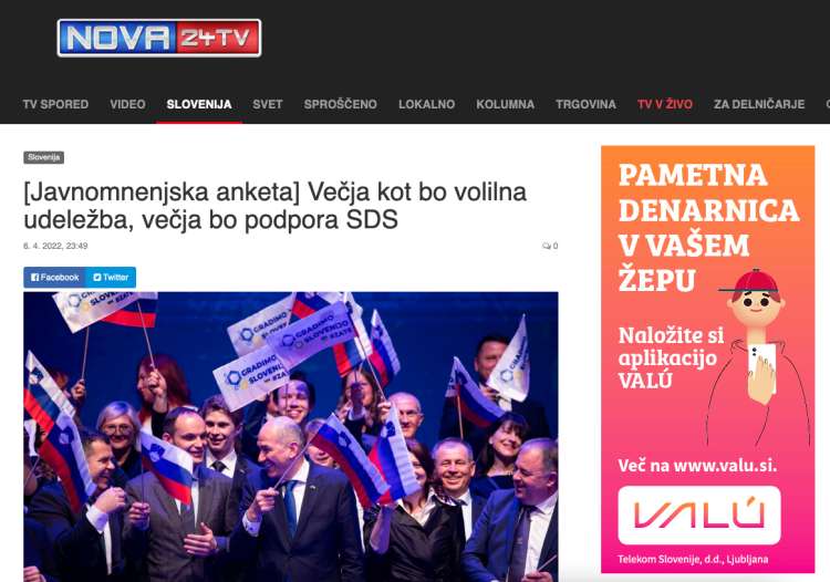 Že nekaj časa je mogoče na spletnem portalu Nova24TV opaziti predvsem oglase Telekoma Slovenije.