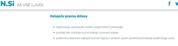 Ena od točk programa stranke NSi, ki se ji je Podgoršek pridružil. Na njeni listi kandidira za poslanca državnega zbora.