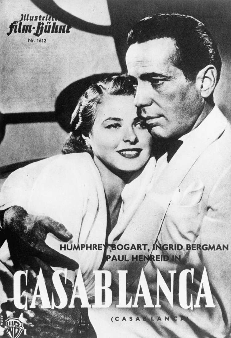Humphrey Bogart in Ingrid Bergman v nepozabnem filmu Casablanca