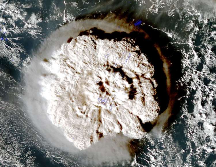 Satelitska slika izbruha
