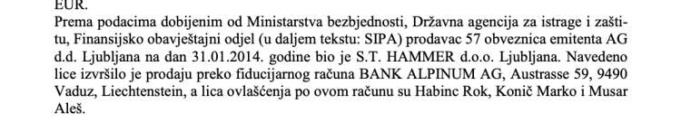 Da je Musar eden od pooblaščencev računa v Liechtensteinu, so ugotovili s pomočjo podatkov finančno-obveščevalnega oddelka pri bosanski agenciji za preiskave in zaščito (SIPA).