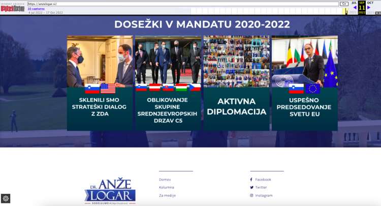 Še 11. septembra je bilo na uradni strani predsedniškega kandidata Anžeta Logarja mogoče najti "dosežke v mandatu 2020-2022. Nedolgo zatem so jih umaknili.