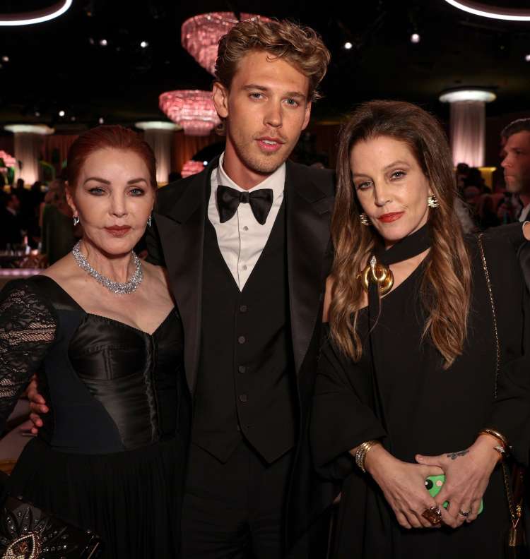 Priscilla, Austin in Lisa Marie na podelitvi Golden Globes pred nekaj dnevi.