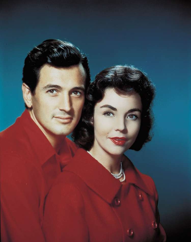 Jenifer Jones in Rock Hudson v Zbogom, orožje (1957), zaradi katerega je igralec odpovedal glavno vl
