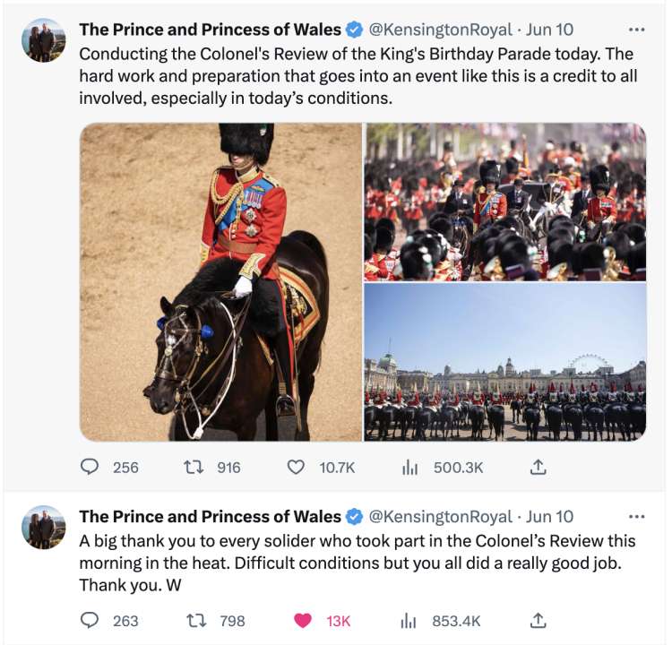 Princ William je izrazil zahvalo vojakom, ki so se kljub ekstremnim temperaturam v Londonu, udeležil