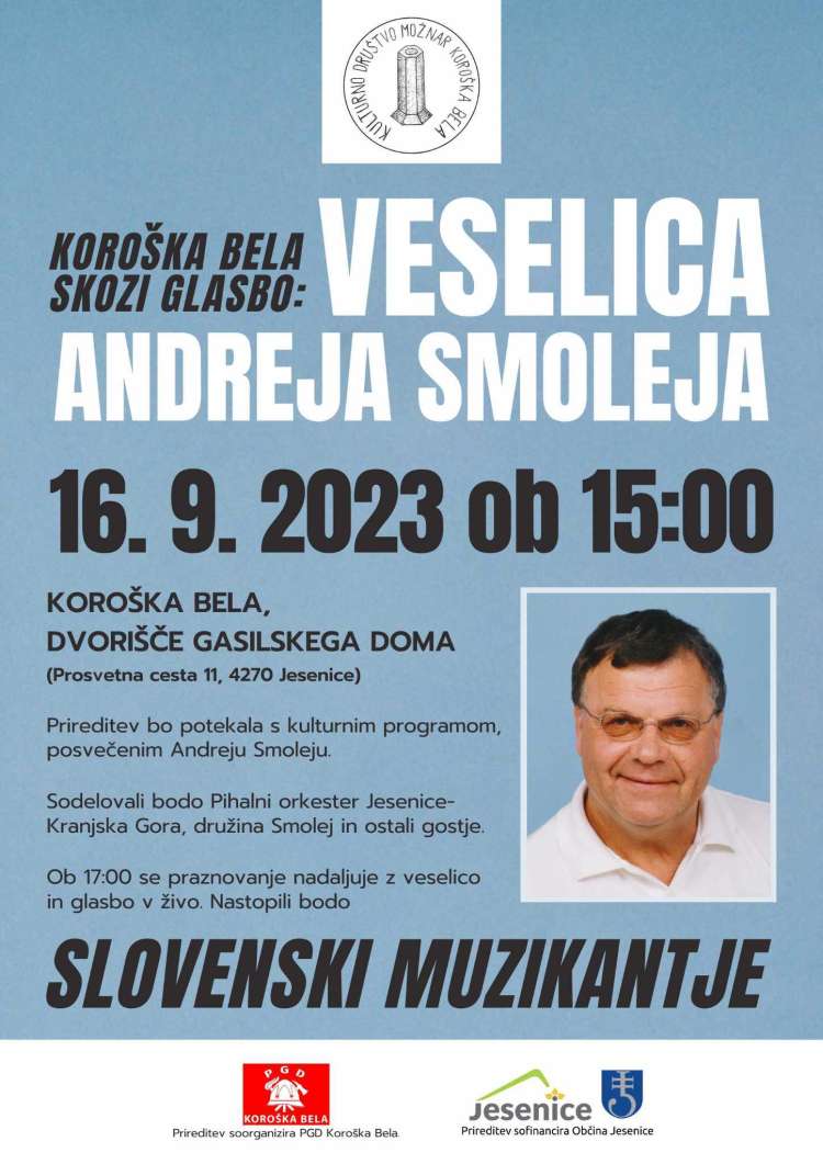 Koroška Bela bo pripravila kulturni program, posvečen Andreju Smoleju.