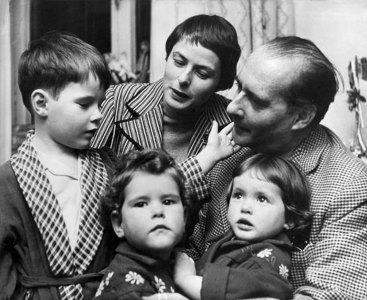 Družina Bergman - Rossellini z otroci v začetku šestdesetih.