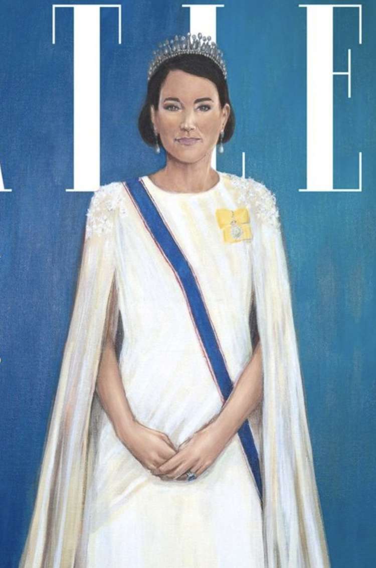 Portret, ki ga je naslikala Hannah Uzor, prikazuje Kate Middleton v drastično