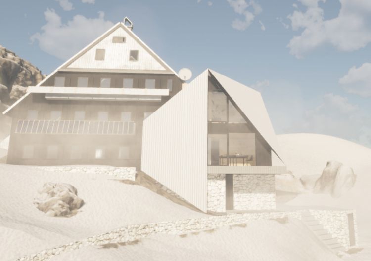 Izgled načrtovanega prenovljenega podnebnega observatorija Kredarica