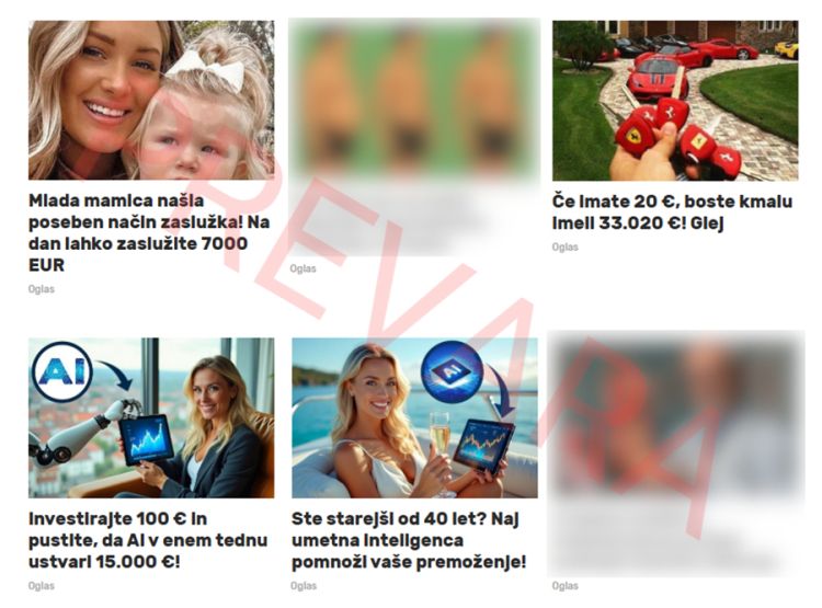 oglas, goljufija