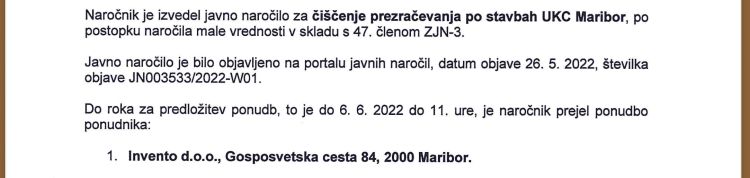ukc maribor, invento