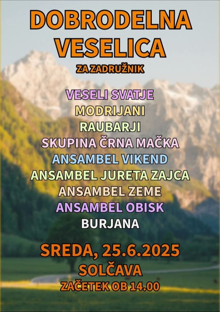 Dobrodelna veselica za Zadružnik.