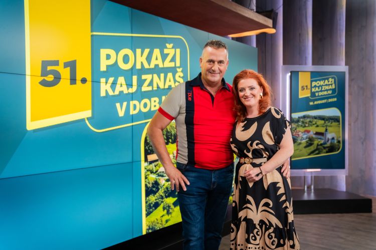 Peter Frece in Janja Ulaga, ki bo letos v vlogi voditeljice prireditve Pokaži kaj znaš.
