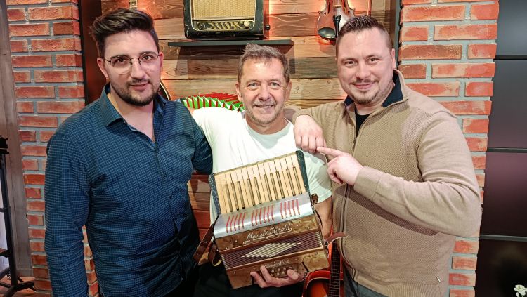 Žiga Deršek, Boris Lah s sto let staro harmoniko in Nejc Drobnič