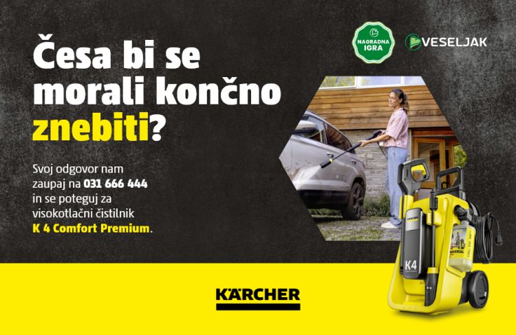 Sodelujte v nagradni igri in se potegujte za visokotlačni čistilnik k4 Comfort Premium