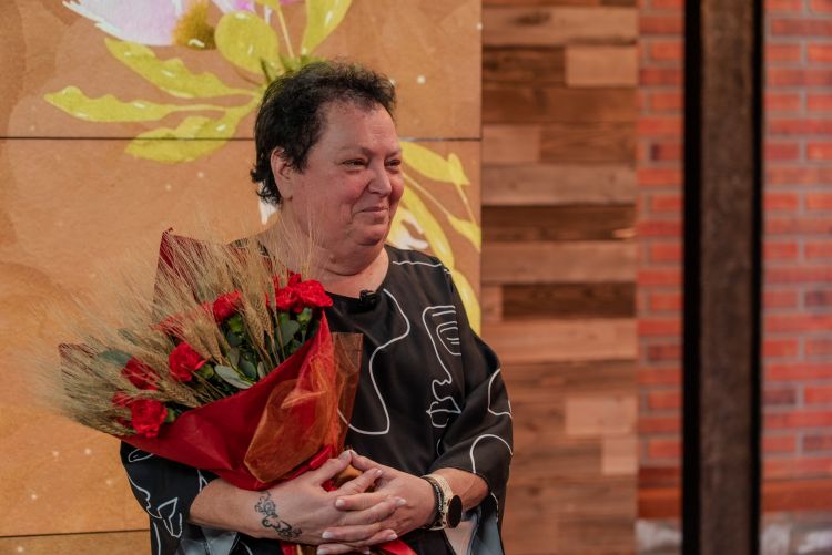 Krasen šopek iz nageljnov in klasja je za Darko pripravila Plečnikova cvetličarna.