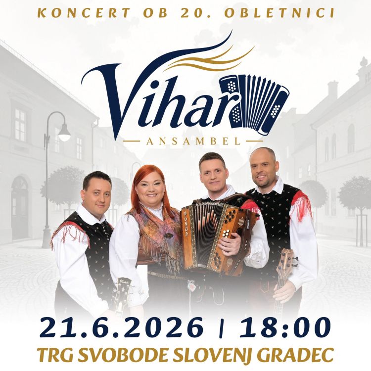 Ansambel Vihar vabi na koncert ob 20 letnici delovanja.