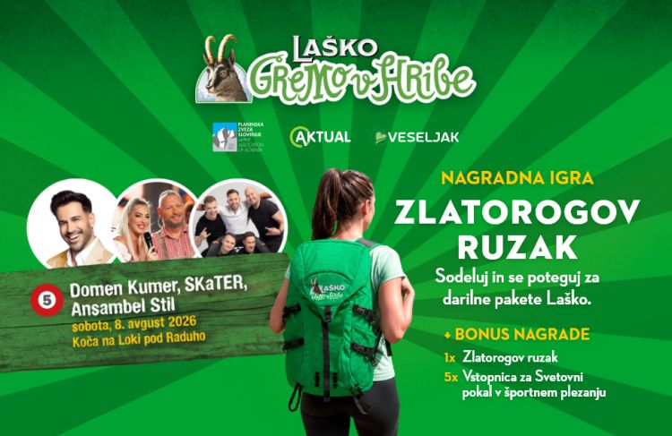 Sodelujte in se potegujte za darilni paket Laško in Zlatorogov ruzak!