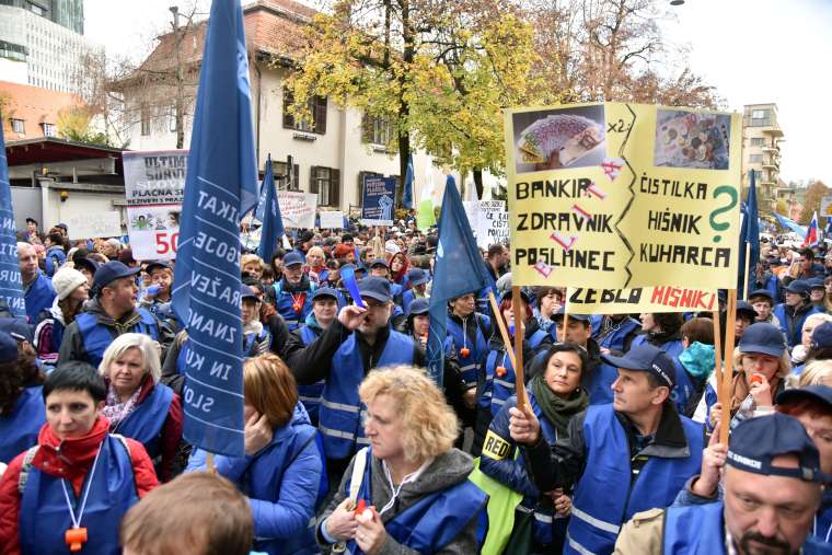 javni sektor hišniki čistilke protest