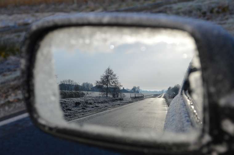 sneg, cesta, avto