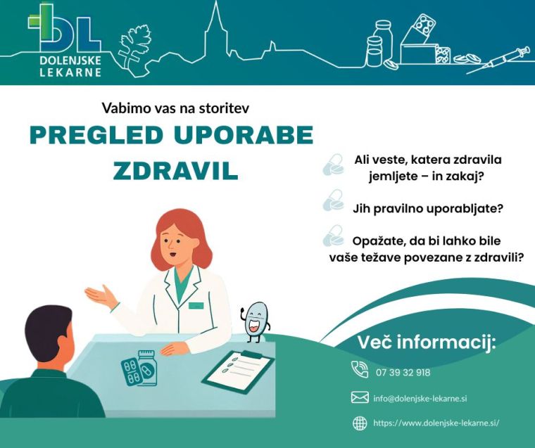 Vabimo vas na storitev PREGLED UPORABE ZDRAVIL