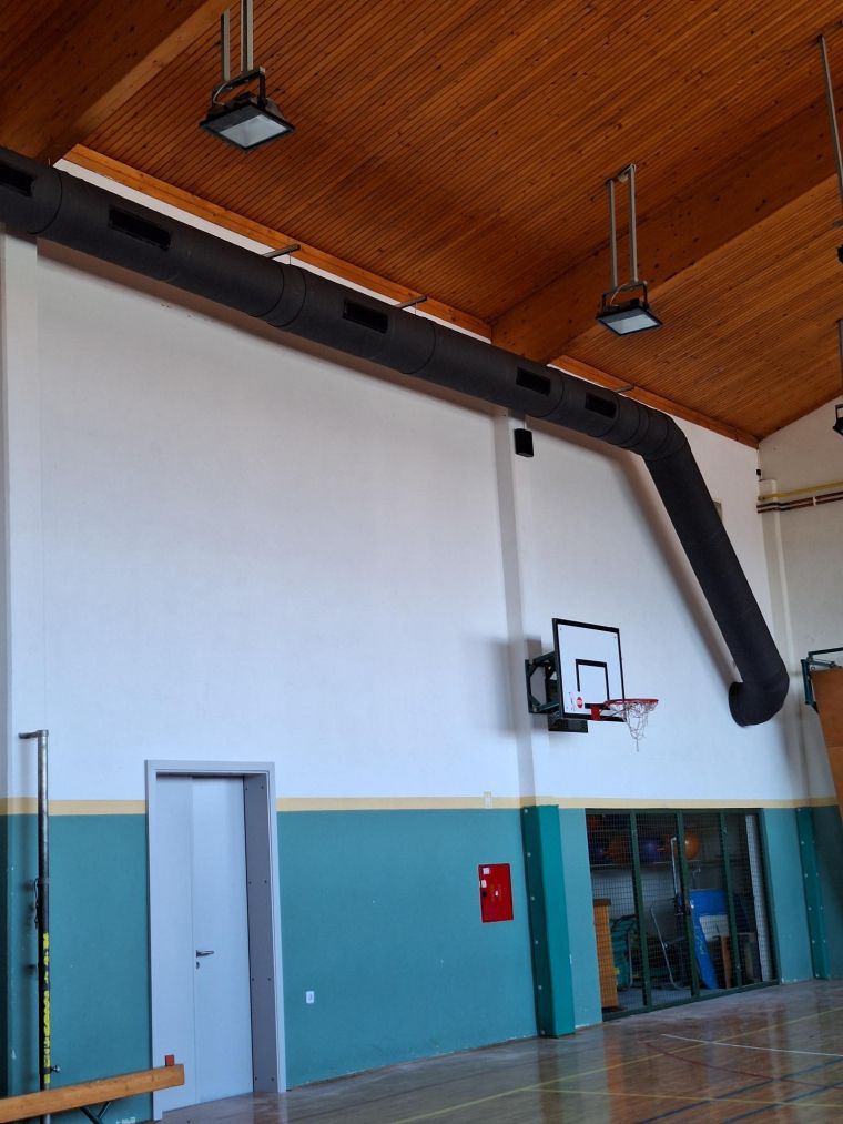 Prezračevanje v telovadnici OŠ velika Dolina