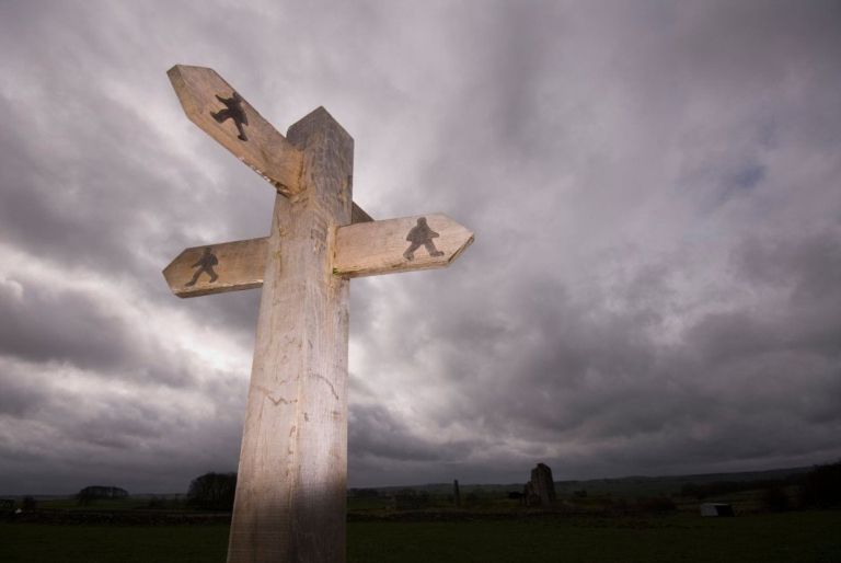 razpotje, znak, hoja, sprehod, pot,