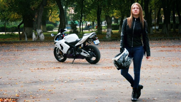 motocikel, motor, dekle