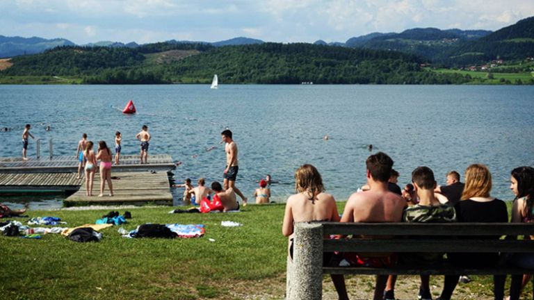 velenje, plaza, jezero, poletje