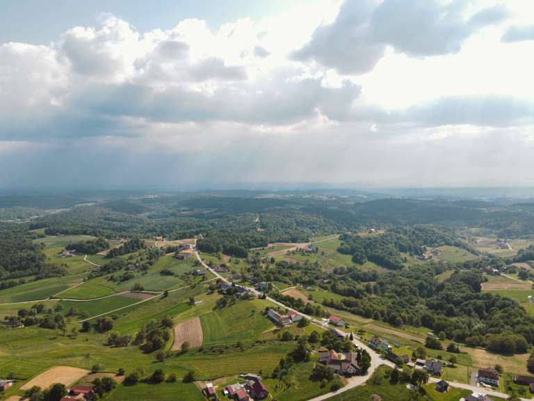 dron, panorama, simbolična, goričko, gozd, narava