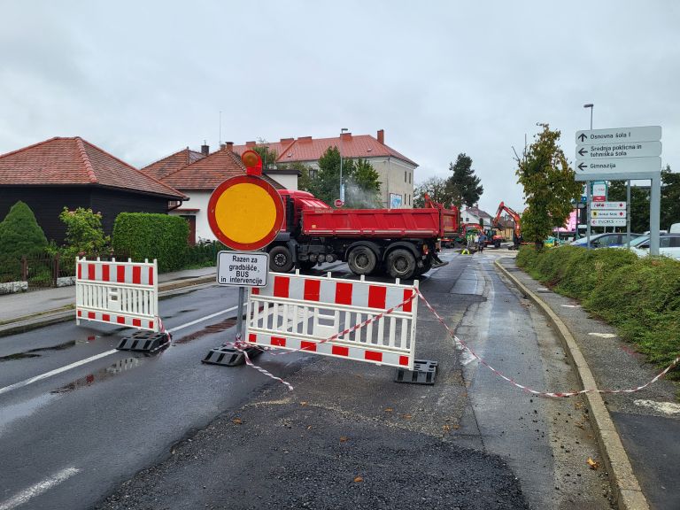 gradbišče, štefana-kovača, delo-na-cesti