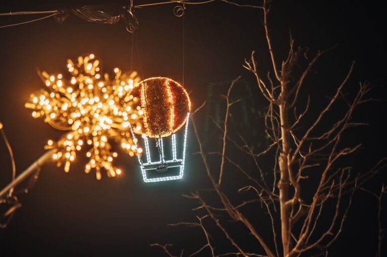 simbolična, lučke, praznična-okrasitev, božična