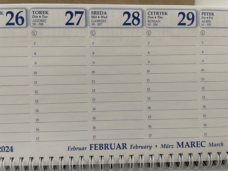 februar, koledar