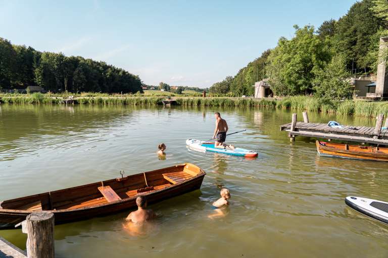 blaguško-jezero, kopanje, poletje, sup, jezero