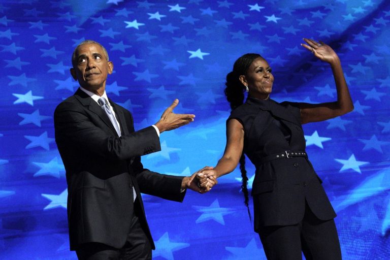 Barack in Michelle Obama