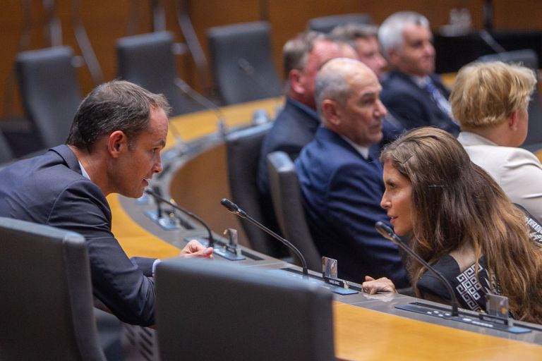 Anže Logar, eva irgl, janez janša