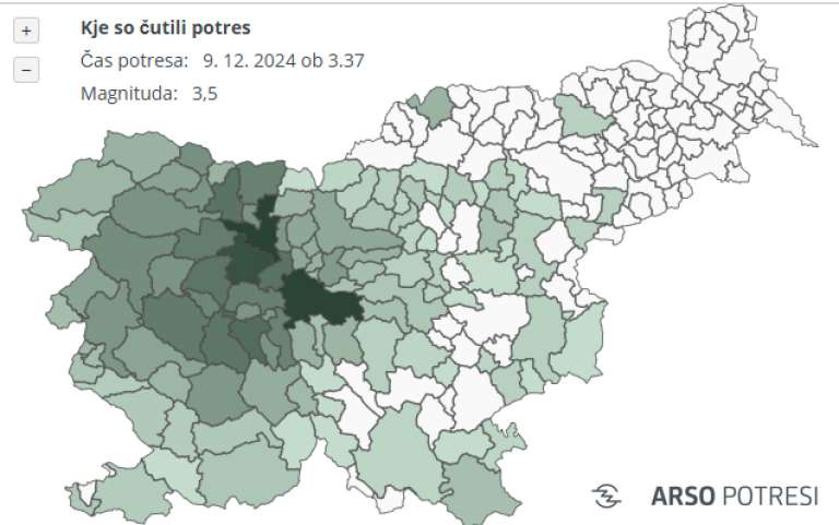 arso, potres, odzivi