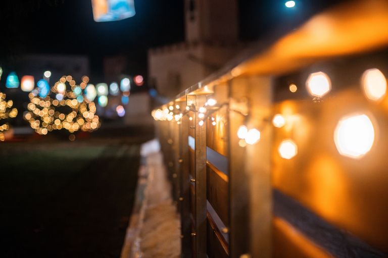 simbolična, lučke, praznične, božične, okrasitev